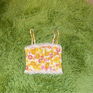 70’s style floral lace tank